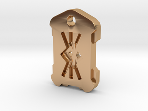 Nordic Rune Letter "KK" in Polished Bronze