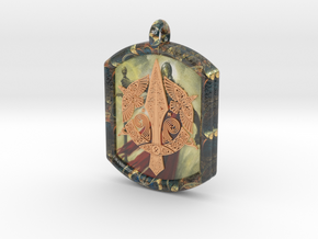 Celtic Triskelion Sword Pendant in Glossy Full Color Sandstone