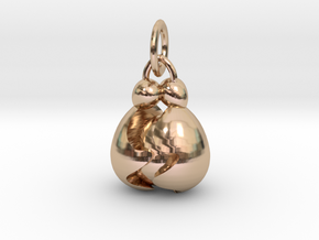 Egg Hug Family Pendant in 14k Rose Gold Plated Brass