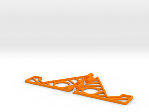 Folding phone stand in Orange Processed Versatile Plastic