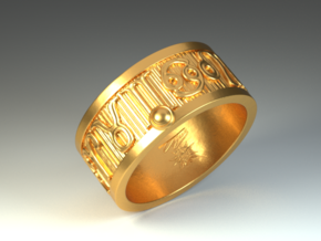 Zodiac Sign Ring Gemini / 20mm in Polished Brass