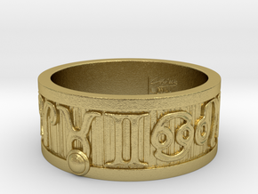 Zodiac Sign Ring Taurus / 21mm in Natural Brass