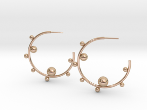 Planet Hoop Earrings  in 14k Rose Gold Plated Brass
