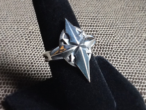 North Star Cross Ring - Size 8 (18.14 mm) in Polished Silver
