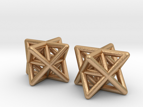 Stellated Octahedron Earrings in Natural Bronze