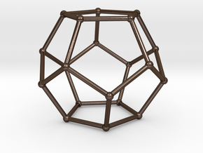 Thin Dodecahedron with spheres in Polished Bronze Steel