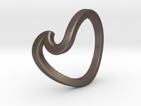 Wave Ring - 5 in Polished Bronzed-Silver Steel