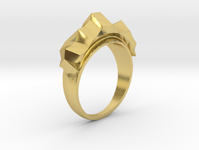 Mountain Ring in Polished Brass: 10 / 61.5