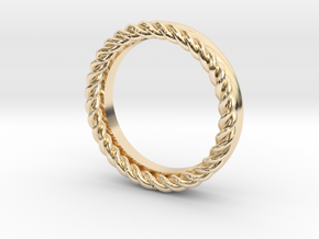 Rope stackable ring in 14K Yellow Gold