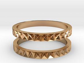 Geometric Stack Ring Set 1 in Polished Bronze: 5 / 49