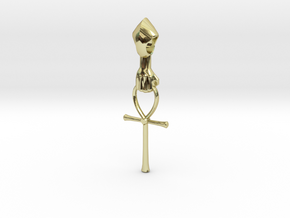 Ankh Heart Pendant in 18k Gold Plated Brass