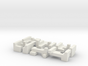 Happiness#20 puzzle cube 6 cm version in White Natural Versatile Plastic