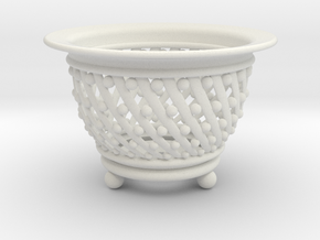 Neo Pot Spiral 4in.  in White Natural Versatile Plastic
