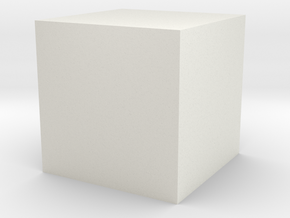 3D printed Sample Model Cube 1cm in White Natural Versatile Plastic: Large