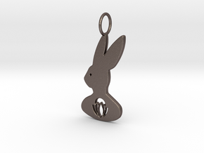 Wenut the Hare in Polished Bronzed-Silver Steel