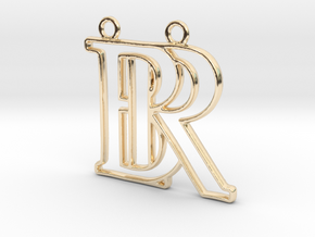 Initials B&R monogram in 14k Gold Plated Brass
