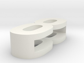 CHOKER SLIDE LETTER 8 1⅛, 1¼, 1½, 1¾, 2 inch sizes in White Natural Versatile Plastic: Extra Small