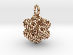 13 Vector Equilibrium Spheres Fractal - small in 14k Rose Gold Plated Brass