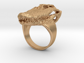 Alligator Skull Ring in Natural Bronze: Small
