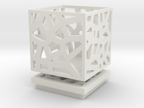 Square Small Jewelry Box 2x2x2 inches in White Natural Versatile Plastic
