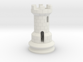 Rook Chess Piece  in White Natural Versatile Plastic