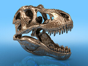 T. rex - metallic dinosaur skull in Natural Bronze: 1:20