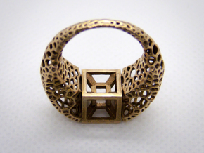 Tesseract ring in Natural Bronze: 6 / 51.5