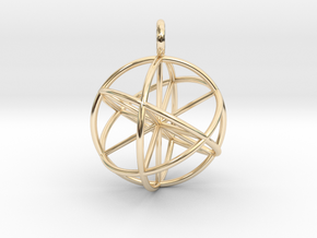 Seed of Life Genesa Sphere 20mm and 30mm in 14k Gold Plated Brass: Large