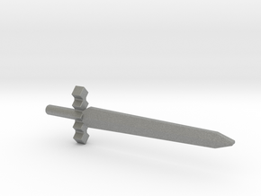 Cybercube Sword (3mm, 4mm, 5mm) in Gray PA12: Small