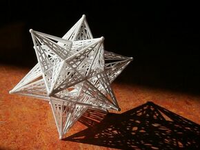 10 cm Small Stellated Dodecahedron in White Natural Versatile Plastic