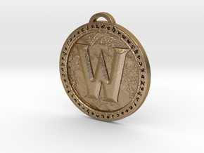 World of Warcraft Medallion in Polished Gold Steel