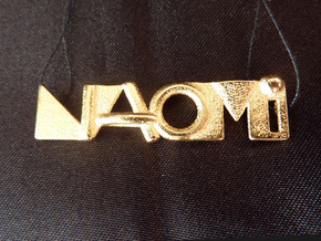Naomi - Name Pendant 43mm in Polished Bronzed Silver Steel