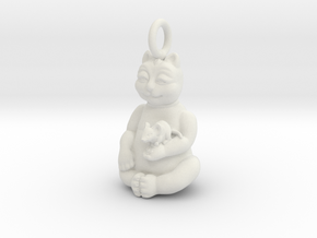 Cat and Mouse Buddha in White Natural Versatile Plastic