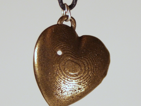 Exit Wound Heart Pendant in Polished Bronze Steel