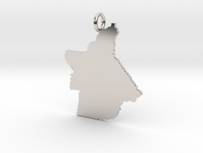 Butte County Pendant in Rhodium Plated Brass