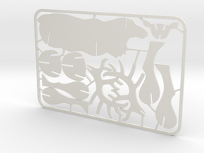 Reindeer card in White Natural Versatile Plastic