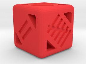 D6 16mm - Tally Marks in Red Processed Versatile Plastic