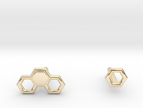 Honey comb stubs in 14k Gold Plated Brass