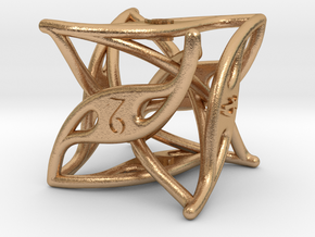 Curlicue 6-Sided Dice in Natural Bronze