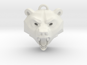 Bear Medallion (solid version) medium in White Natural Versatile Plastic: Medium