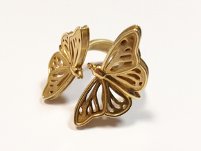 Butterflies in Love_S in Polished Brass
