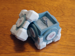 Portal Sandstone Companion Cube Ring Box in Full Color Sandstone: Medium