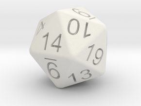 D20 Custom Sides 20mm in White Natural Versatile Plastic