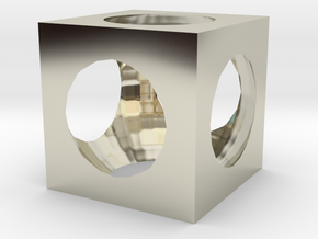 Cube in 14k White Gold