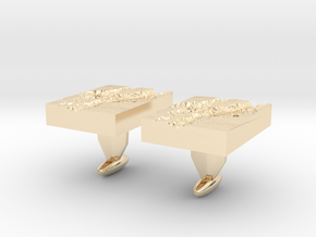 Valles Marineris Cuff links in 14k Gold Plated Brass