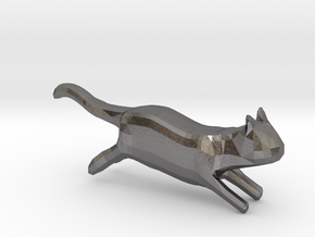 lowpolygon kitten in Polished Nickel Steel: Medium