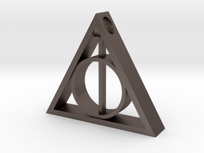 Deathly Hallows Pendant: V1 in Polished Bronzed-Silver Steel