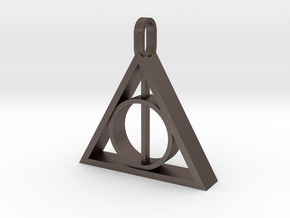 Deathly Hallows Pendant: V2 in Polished Bronzed-Silver Steel