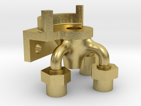 Water Scoop Operating Cock Body in Natural Brass