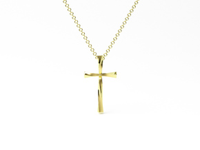 Twist Cross Pendant - Christian Jewelry in 14k Gold Plated Brass